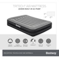 Bestway 2.03m x 1.52m x 46cm Tritech Air Mattress Queen Built-in AC pump V958-67403