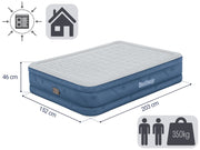 Bestway 2.03m x 1.52m x 46cm Fortech Snugable Top Air Inflatable Mattress Queen Built-in AC Pump V958-69075