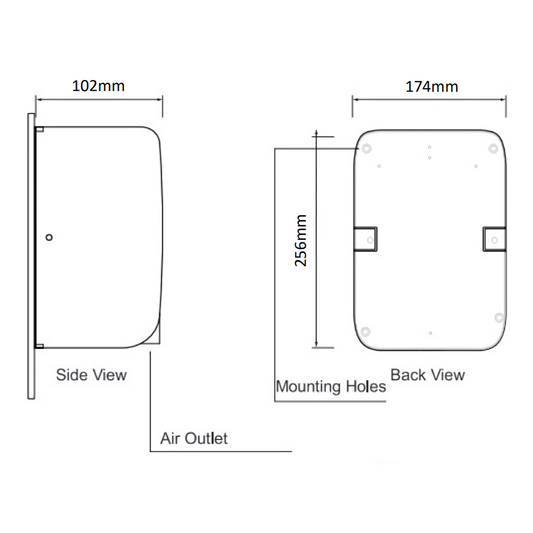 COMPACT Stainless Steel Hand Dryer 700W & 1000W V959-DAHD0061