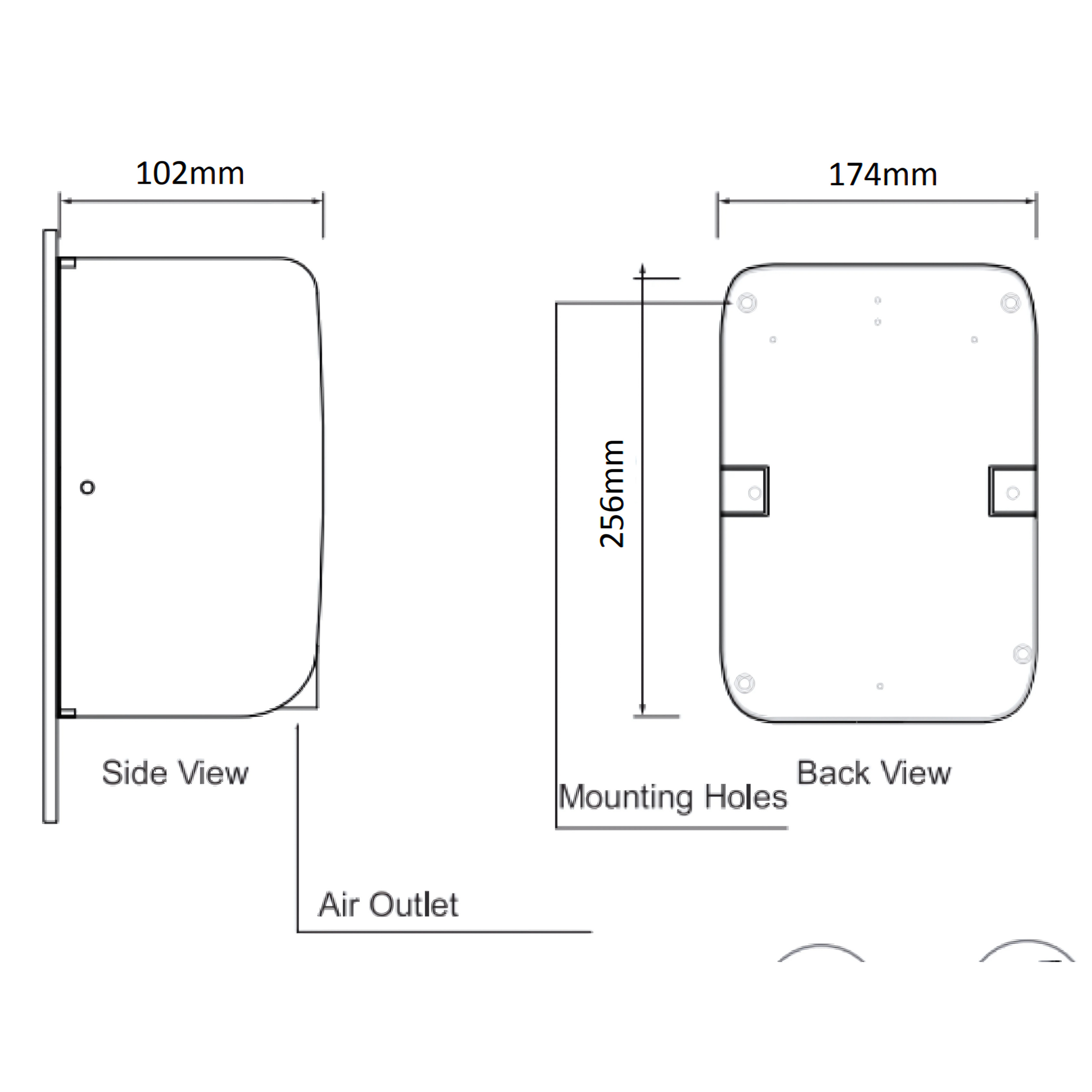 COMPACT Hand Dryer 700W & 1000W- ABS White V959-DAHD0062