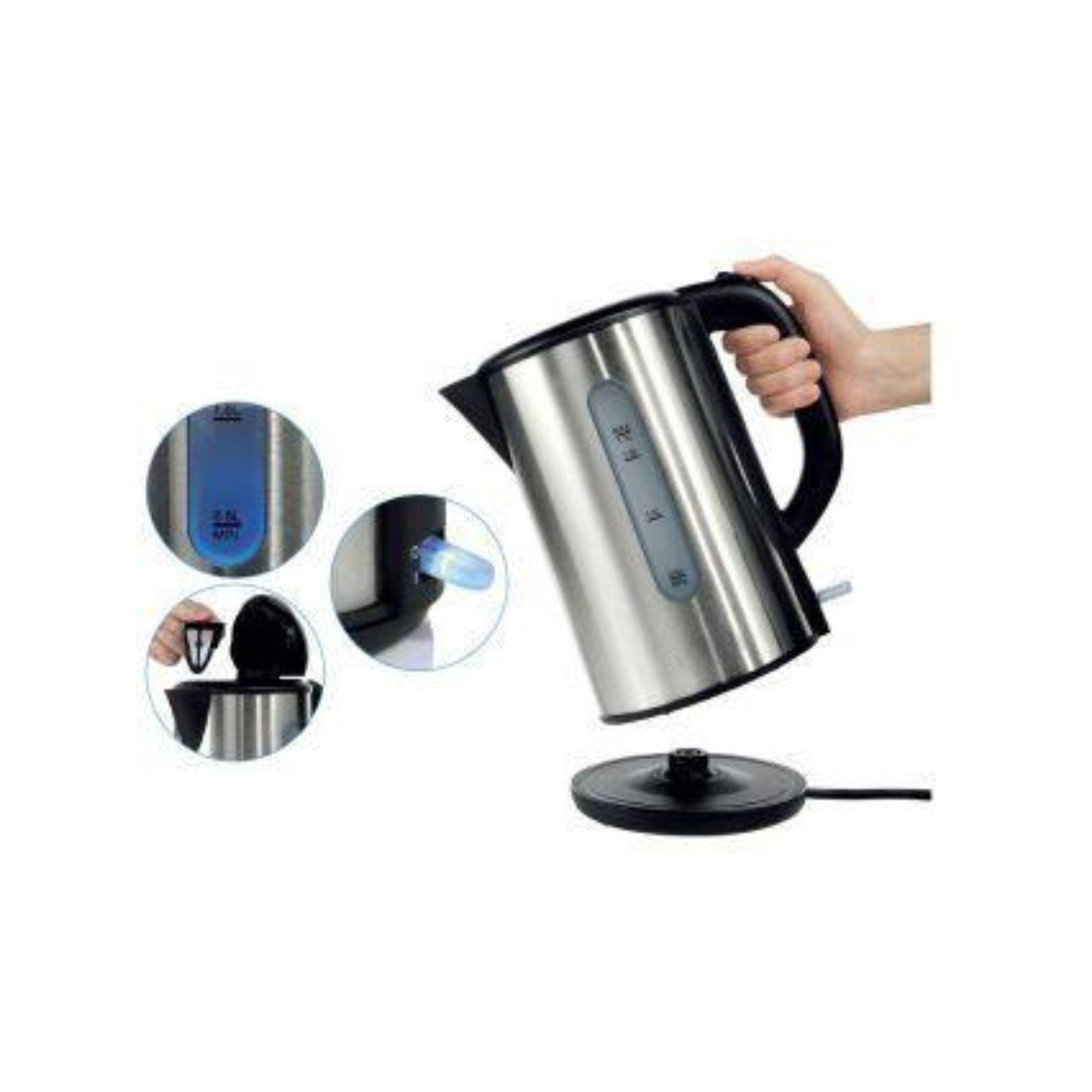 1.0L Brushed Silver Stainless Steel Kettle V959-DKTL0054