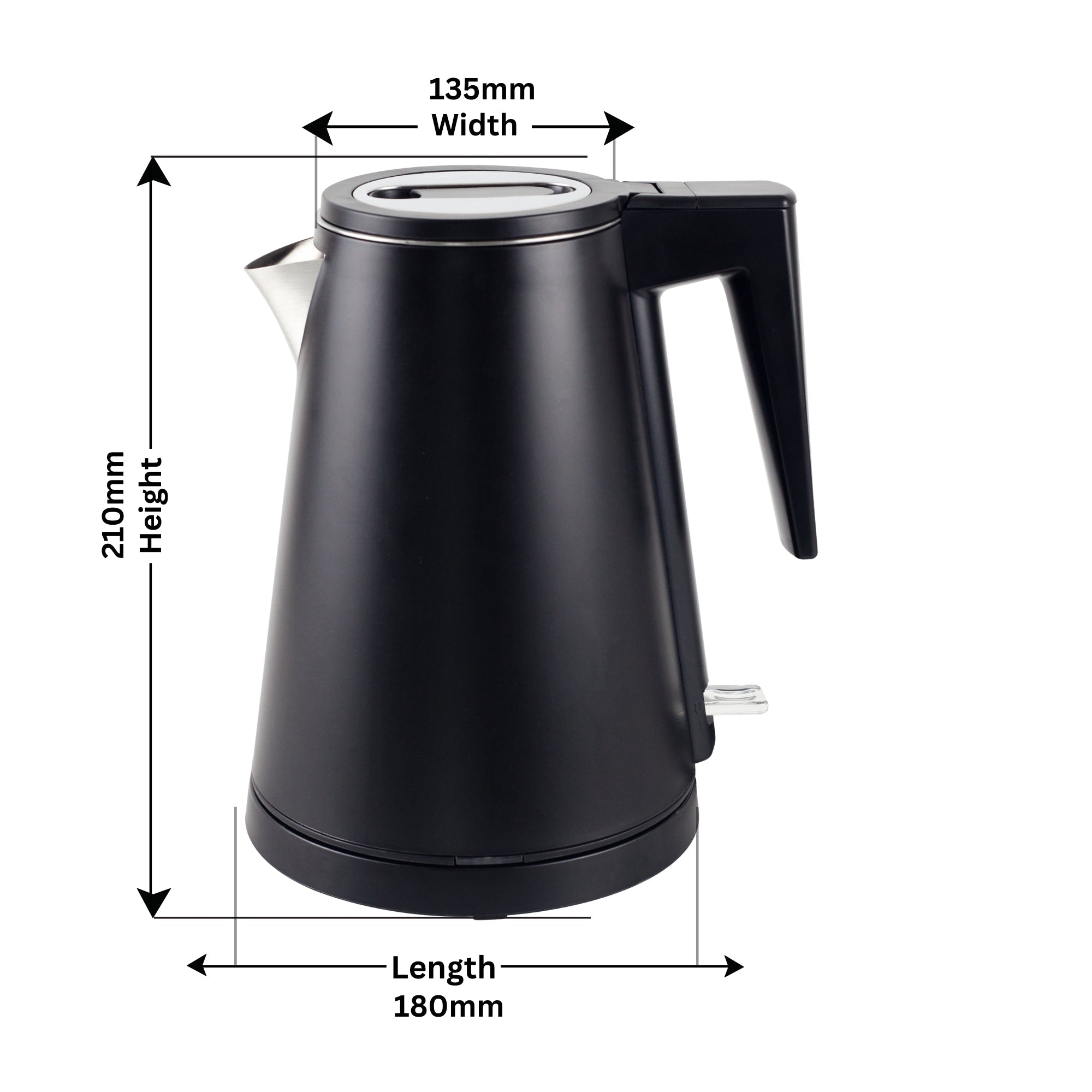 0.8L Stainless Steel Kettle - Black (Double Layer) V959-DKTL0055