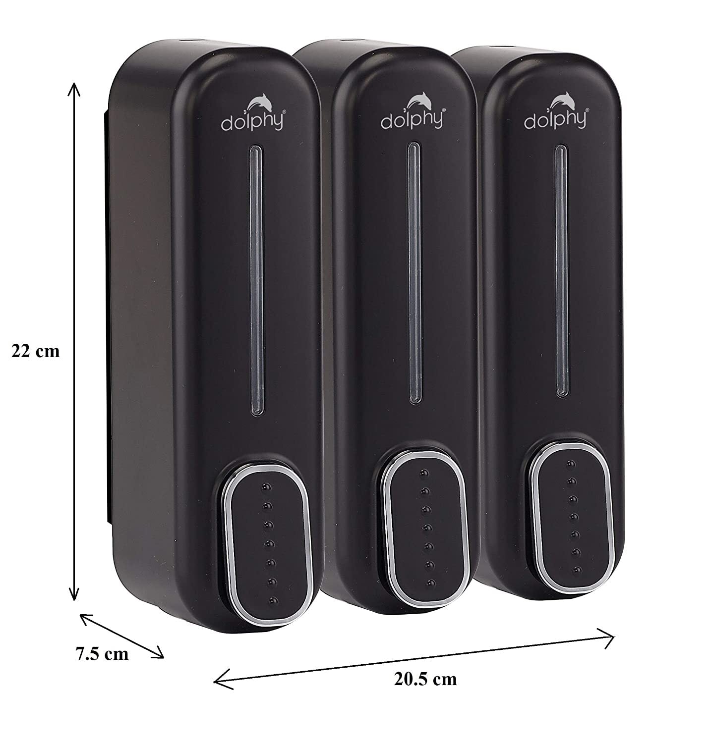 Manual Soap Dispenser 300ml (Pack of 3) - Black V959-DSDR0061