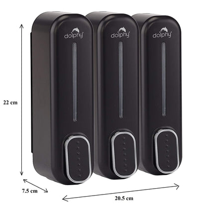 Manual Soap Dispenser 300ml (Pack of 3) - Black V959-DSDR0061