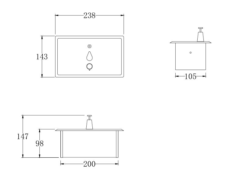 Recessed Mounted Soap Dispenser 1400 ML V959-DSDR0147