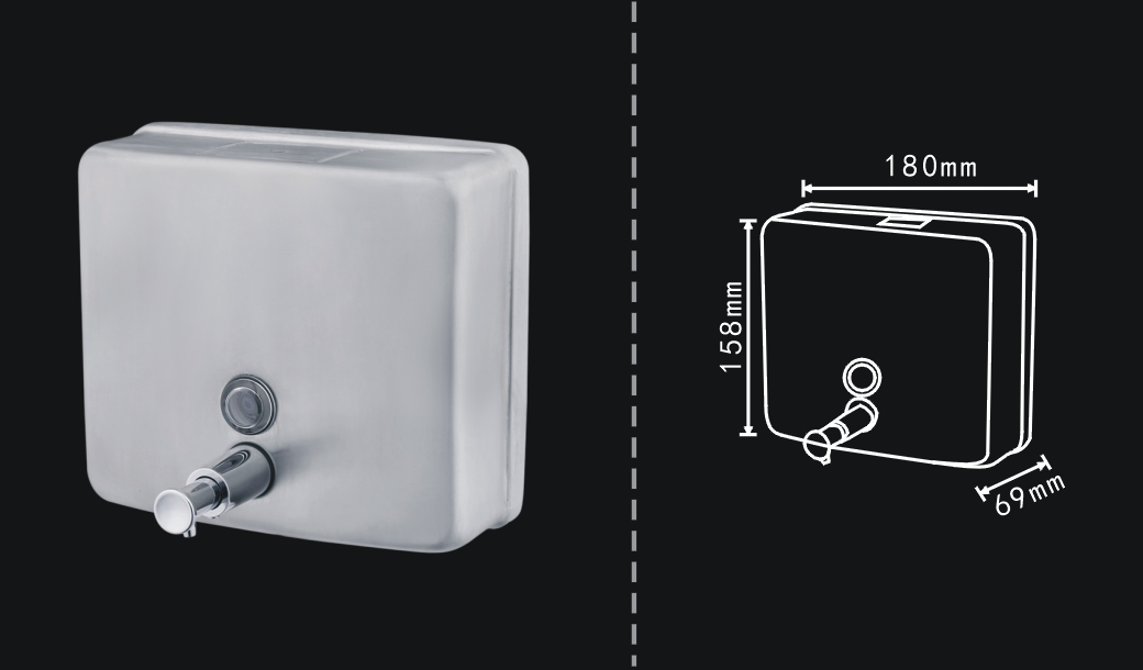Compact Stainless Steel Soap Dispenser 1200ml V959-DSDR0153