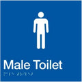 Male Toilet Braille Sign Blue / White V959-DTBS0001