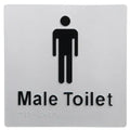Male Toilet Braille Sign Silver / Black V959-DTBS0002