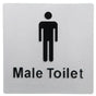 Male Toilet Braille Sign Silver / Black V959-DTBS0002
