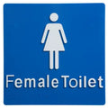 Female Toilet Braille Sign Blue / White V959-DTBS0003