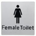 Female Toilet Braille Sign Silver / Black V959-DTBS0004