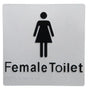 Female Toilet Braille Sign Silver / Black V959-DTBS0004