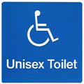Unisex Disabled Toilet Braille Sign Blue / White V959-DTBS0005
