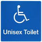 Unisex Disabled Toilet Braille Sign Blue / White V959-DTBS0005