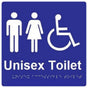 Unisex Accessible Toilet Braille Sign Blue / White V959-DTBS0007