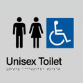 Unisex Toilet Braille Sign Silver/Black V959-DTBS0008