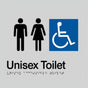 Unisex Toilet Braille Sign Silver/Black V959-DTBS0008