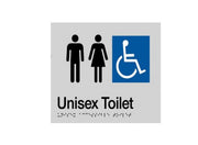 Unisex Toilet Braille Sign Silver/Black V959-DTBS0008