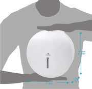 PLAZA Jumbo Toilet Roll Dispenser - White V959-DTPR0014