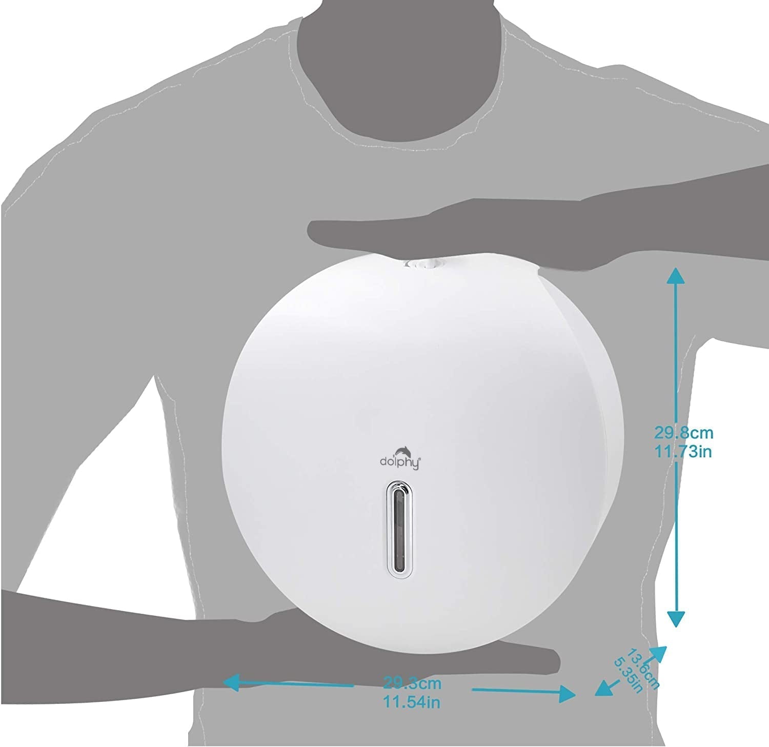 PLAZA Jumbo Toilet Roll Dispenser - White V959-DTPR0014