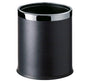Round Leatherette Black Room Bin V959-DWBN0003-B