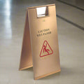 Premium Stainless Steel Wet Floor Sign - Gold V959-DWSB0001