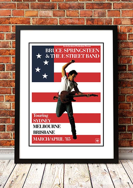 Bruce Springsteen 'Born in the USA' Australian Tour Poster 1985 - Framed A3 V967-A30430-A3