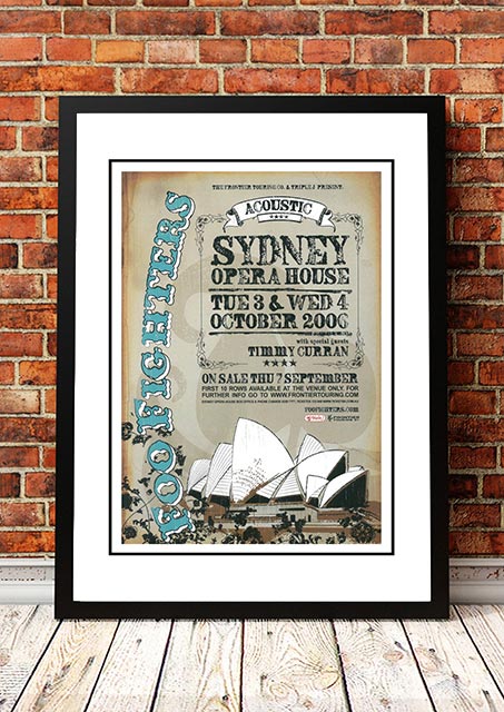 Foo Fighters 'Acoustic Concert' Sydney, Australian Tour Poster 2006 - Framed A3 V967-A30435-A3