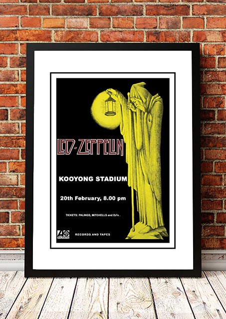 Led Zeppelin 'Kooyong Stadium' Melbourne, Australian Tour Poster 1972- Framed A4 V967-A30440-A4
