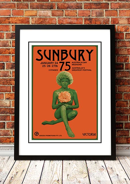 Sunbury 'Music Festival' Poster 1975 - Framed A3 V967-A30455-A3