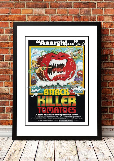 Attack of the Killer Tomatoes' Cult Movie Poster! - Framed A4 V967-CMP37-A4