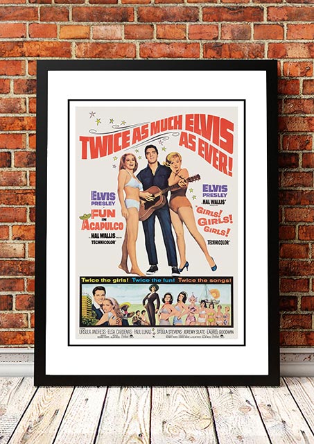 Elvis 'Fun In Acapulco' Framed Movie Poster! - Framed A4 V967-EP0446-A4