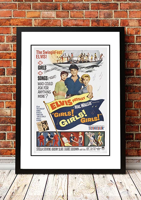Elvis 'Girls, Girls, Girls' Framed Movie Poster! - Framed A4 V967-EP0447-A4