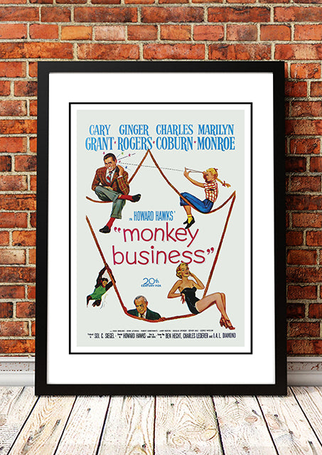Marilyn Monroe 'Monkey Business' Framed Movie Poster! - Framed A2 V967-MM0437-A2