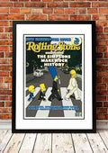 The Simpsons 'Abbey Rd' Rolling Stone Magazine Cover! - Framed A2 V967-RSM32-A2