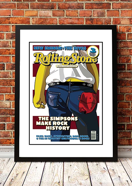 The Simpsons 'Born in the USA' Rolling Stone Magazine Cover! - Framed A4 V967-RSM34-A2