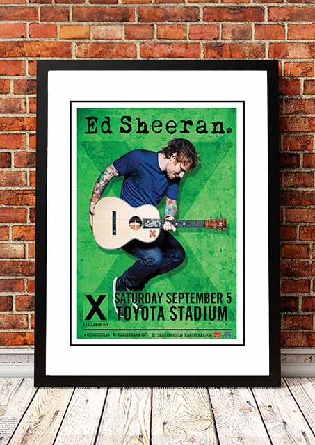 Ed Sheeran 'Toyota Stadium' Dallas, USA Concert Poster 2018 - Framed A2 V967-SS0442-A2