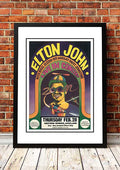 Elton John 'Western Springs' Auckland, NZ Concert Poster 1971 - Framed A2 V967-SS0443-A2