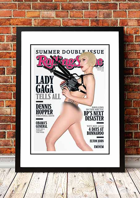 Lady Ga Ga 'Rolling Stone Magazine' Cover Poster 2010 - Framed A2 V967-SS0451-A2