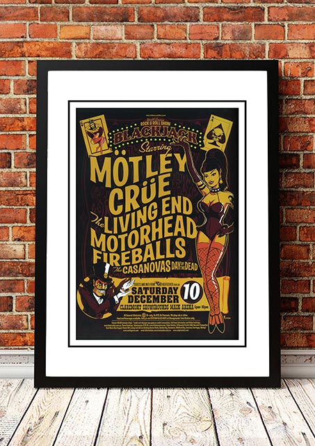 Motley Crue 'Blackjack' Perth, Australia Concert Poster 2005 - Framed A2 V967-SS0459-A2