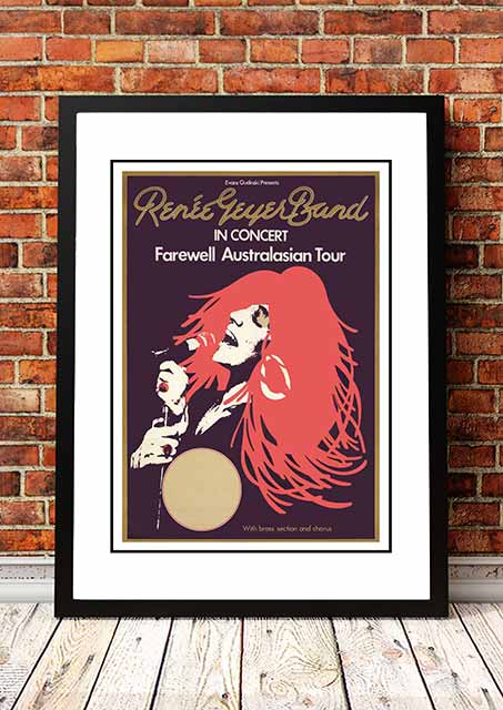 Renee Geyer 'Farewell Australasia' Tour Poster 1976 - Framed A2 V967-SS0466-A2