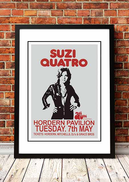 Suzi Quatro 'Horden Pavilion' Sydney, Australia Concert Poster 1974 - Framed A6 V967-SS0468-A2