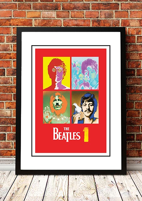 The Beatles '1' In Store Promotional Poster 2000 - Framed A2 V967-SS0471-A2