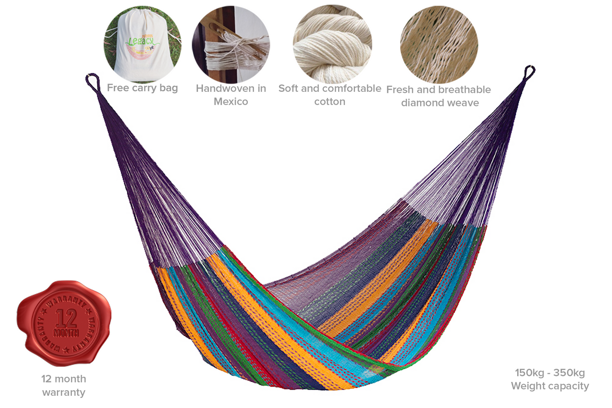 Colorina Cotton Mexican Hammock - Queen Size V97-4MCOLORINA