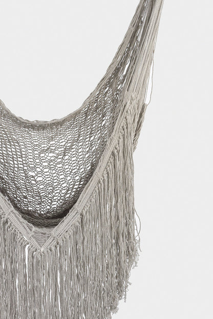 Fringed Cotton Rope Mexican Hammock Swing from Mexico in Dream Sands V97-CHSCHDS