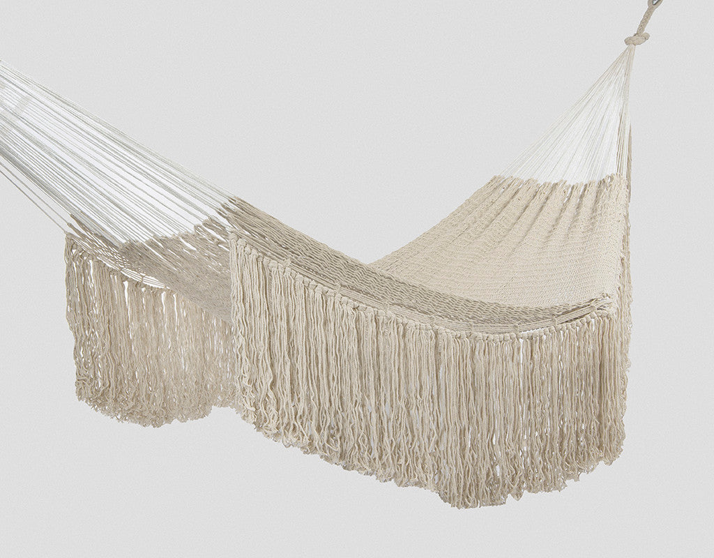 Ivory Cascade, hand woven rope Authentic Mexican Hammock V97-CTKIVORY