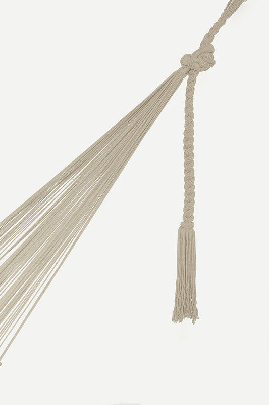 Outdoor undercover cotton Mayan Legacy hammock with hand crocheted tassels King Size Marble V97-TDK CREAM