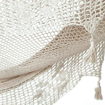 Outdoor undercover cotton Mayan Legacy hammock with hand crocheted tassels King Size Marble V97-TDK CREAM