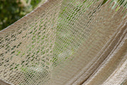 Outdoor undercover cotton Mayan Legacy hammock with hand crocheted tassels King Size Marble V97-TDK CREAM