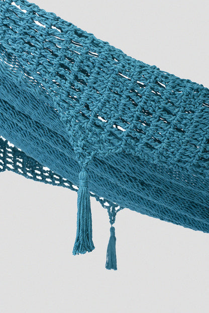 Outdoor undercover cotton Mayan Legacy hammock with hand crocheted tassels Queen Size Bondi V97-TDQBONDI